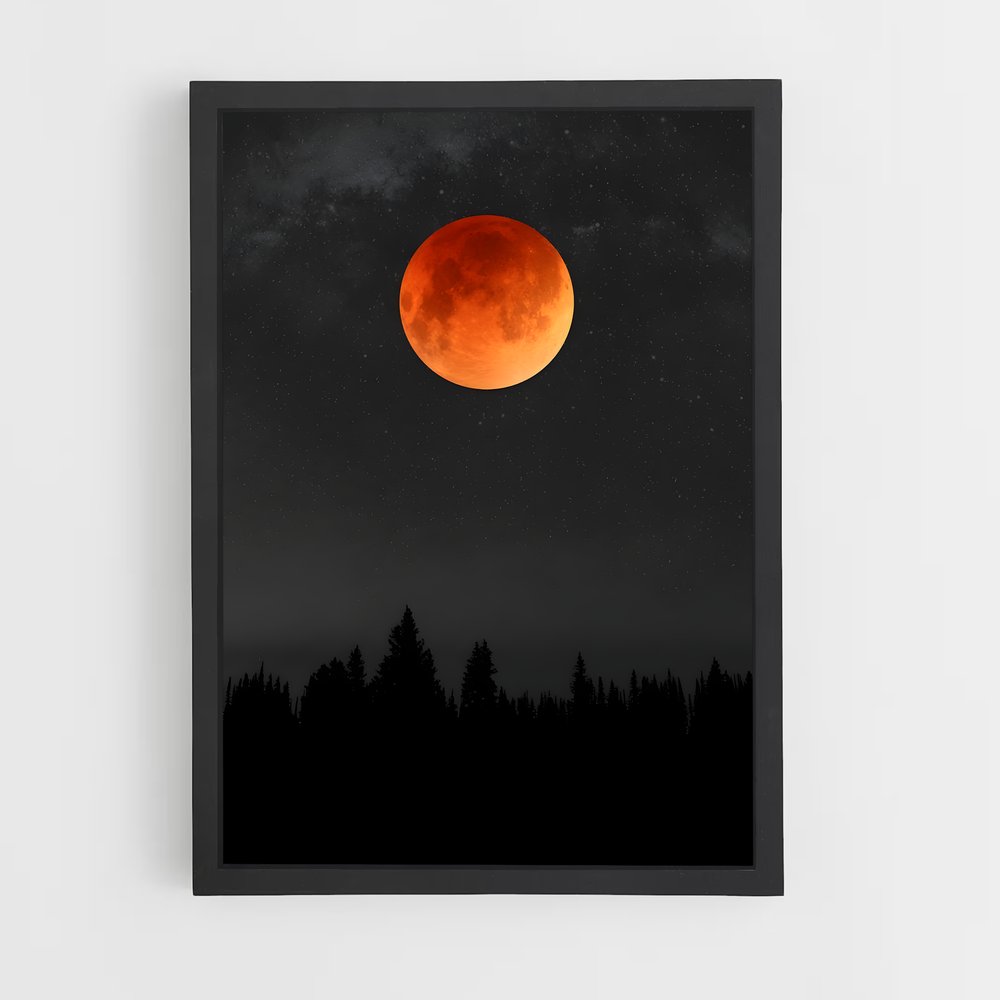 Poster Lune Sanguine – affiche Système solaire (vue 2)